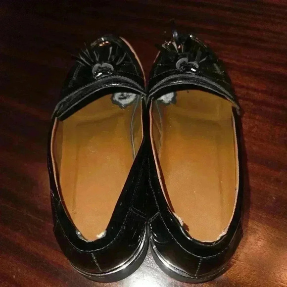 Franco Sarto Carolyn Tassel Loafer Womens Black Patent Leather Size 9 - Picture 6 of 10